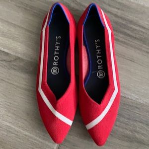 Red Stripe Rothy Flats - size 8